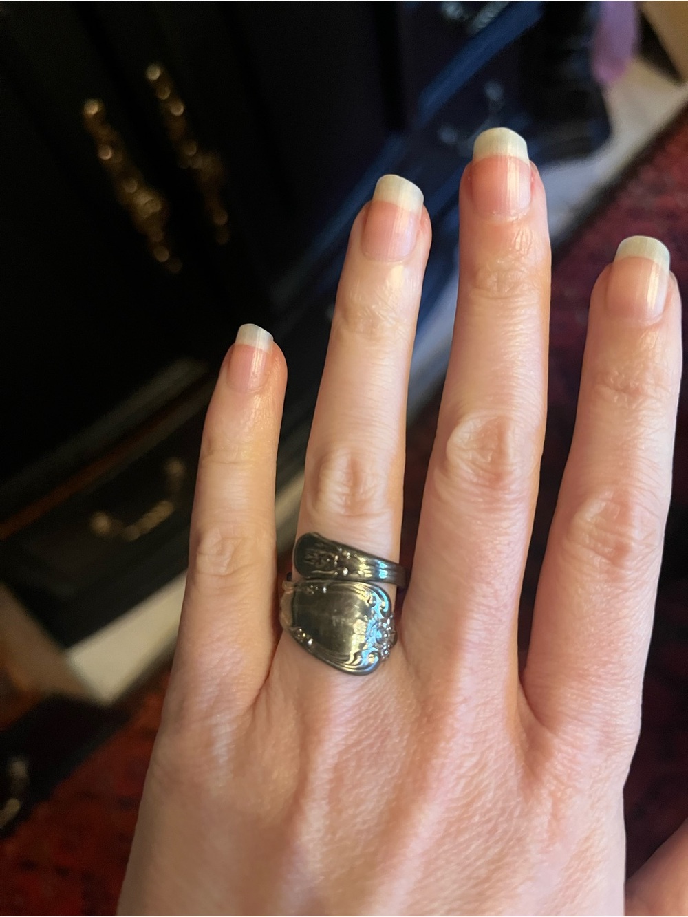 Vintage Silver Spoon Ring Size 6